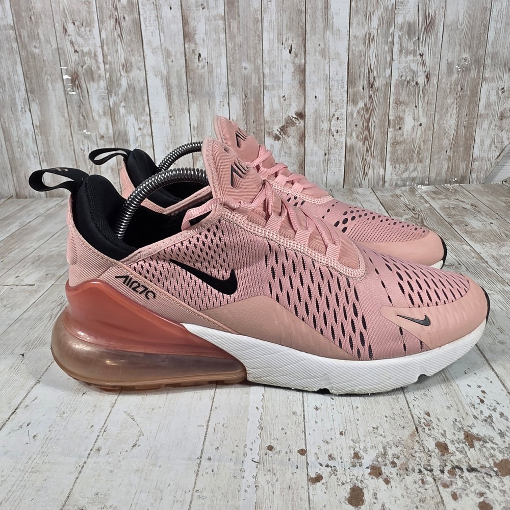 Nike Air Max 270 Womens Coral Stardust Pink Black AH6789-600 Sneakers Size 10